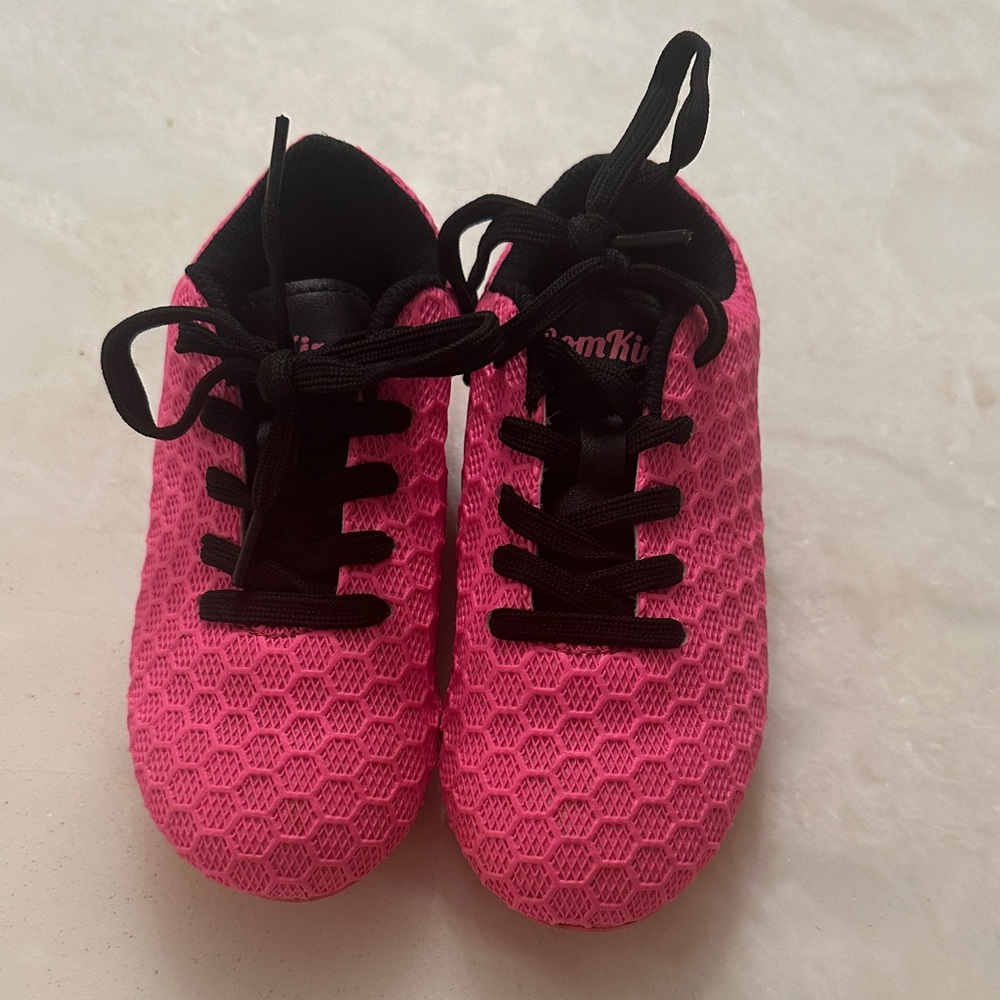 Pink Kids Cleats with Black Laces (Soccer)